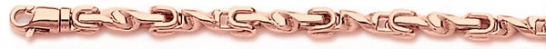 14k rose gold, 18k pink gold chain 4mm Vesuvio Chain Necklace