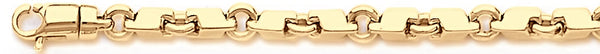 18k yellow gold chain, 14k yellow gold chain 5.5mm Short Circuit Link Bracelet