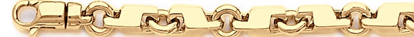 18k yellow gold chain, 14k yellow gold chain 6.8mm Short Circuit Link Bracelet