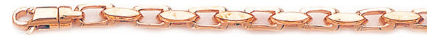 14k rose gold, 18k pink gold chain 5.3mm Compression Link Bracelet