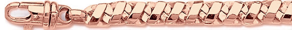 14k rose gold, 18k pink gold chain 7.8mm Jagger I Link Bracelet