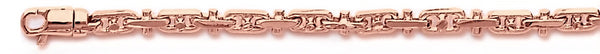14k rose gold, 18k pink gold chain 3.9mm Bullet III Link Bracelet