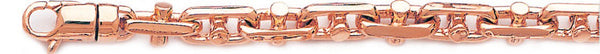 14k rose gold, 18k pink gold chain 6.2mm Bullet III Link Bracelet