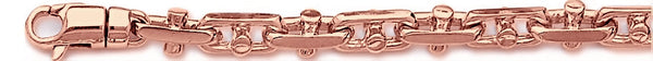 14k rose gold, 18k pink gold chain 6.3mm Bullet III Chain Necklace