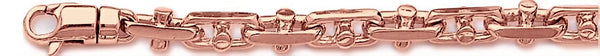 14k rose gold, 18k pink gold chain 6.3mm Bullet III Link Bracelet