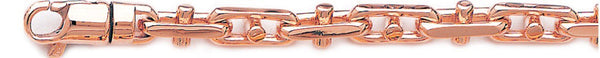 14k rose gold, 18k pink gold chain 6.7mm Bullet III Link Bracelet