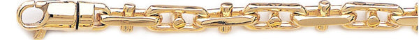 18k yellow gold chain, 14k yellow gold chain 6.7mm Bullet III Link Bracelet