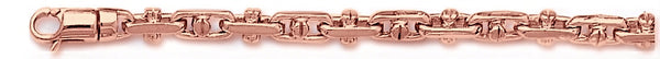14k rose gold, 18k pink gold chain 4.9mm Bullet III Link Bracelet