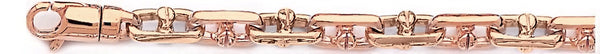 14k rose gold, 18k pink gold chain 6.1mm Bullet III Link Bracelet