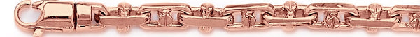 14k rose gold, 18k pink gold chain 6.4mm Bullet III Link Bracelet