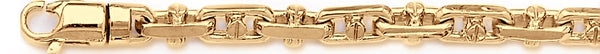 18k yellow gold chain, 14k yellow gold chain 6.4mm Bullet III Link Bracelet