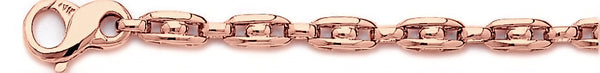 14k rose gold, 18k pink gold chain 5mm Center Bullet Link Bracelet