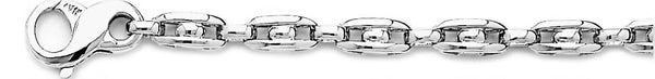 18k white gold chain, 14k white gold chain 5mm Center Bullet Link Bracelet
