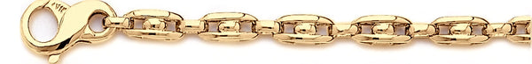18k yellow gold chain, 14k yellow gold chain 5mm Center Bullet Link Bracelet