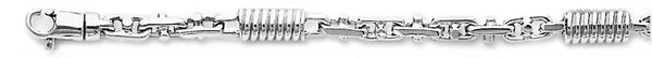 18k white gold chain, 14k white gold chain 5mm Corkscrew Bullet Link Bracelet