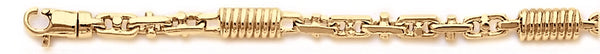 18k yellow gold chain, 14k yellow gold chain 5mm Corkscrew Bullet Link Bracelet