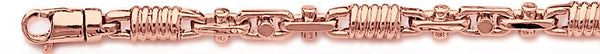 14k rose gold, 18k pink gold chain 5.6mm Corkscrew Bullet Chain Necklace