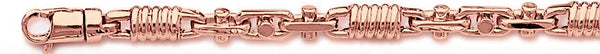 14k rose gold, 18k pink gold chain 5.6mm Corkscrew Bullet Link Bracelet