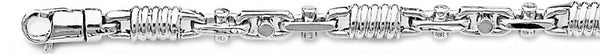 18k white gold chain, 14k white gold chain 5.6mm Corkscrew Bullet Link Bracelet