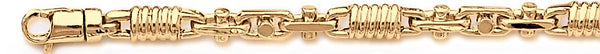 18k yellow gold chain, 14k yellow gold chain 5.6mm Corkscrew Bullet Link Bracelet