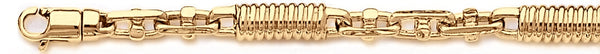 18k yellow gold chain, 14k yellow gold chain 5.9mm Corkscrew Bullet Link Bracelet