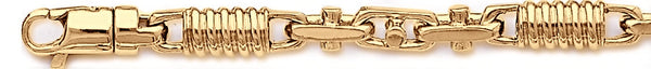 18k yellow gold chain, 14k yellow gold chain 7.2mm Corkscrew Bullet Link Bracelet