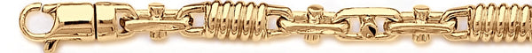 18k yellow gold chain, 14k yellow gold chain 6.9mm Corkscrew Bullet Link Bracelet