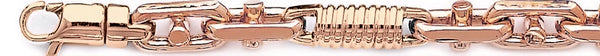 14k rose gold, 18k pink gold chain 7.9mm Corkscrew Bullet Link Bracelet