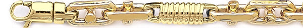 18k yellow gold chain, 14k yellow gold chain 7.9mm Corkscrew Bullet Link Bracelet
