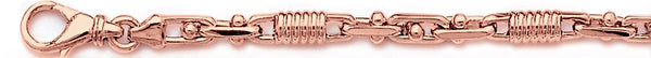 14k rose gold, 18k pink gold chain 5.1mm Corkscrew Bullet Link Bracelet