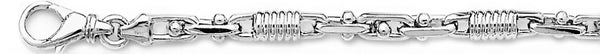 18k white gold chain, 14k white gold chain 5.1mm Corkscrew Bullet Link Bracelet