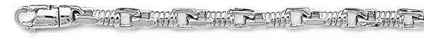 18k white gold chain, 14k white gold chain 5mm Corkscrew Bullet Link Bracelet