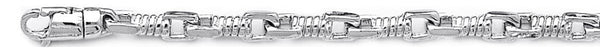 5mm Corkscrew Bullet Link Bracelet custom made gold chain