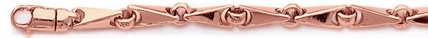 14k rose gold, 18k pink gold chain 5.2mm Angled Mirror I Link Bracelet