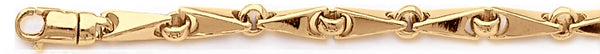 18k yellow gold chain, 14k yellow gold chain 5.2mm Angled Mirror I Link Bracelet