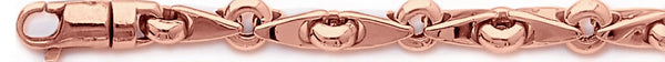 14k rose gold, 18k pink gold chain 8mm Angled Mirror I Link Bracelet