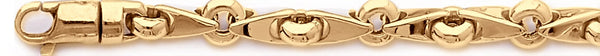 18k yellow gold chain, 14k yellow gold chain 8mm Angled Mirror I Link Bracelet