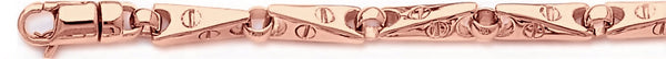 14k rose gold, 18k pink gold chain 6.1mm Angled Mirror II Link Bracelet