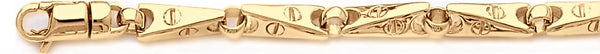 18k yellow gold chain, 14k yellow gold chain 6.1mm Angled Mirror II Link Bracelet