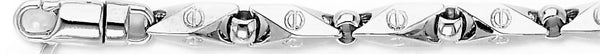 18k white gold chain, 14k white gold chain 7.2mm Angled Mirror III Link Bracelet