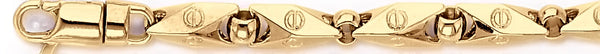 18k yellow gold chain, 14k yellow gold chain 7.2mm Angled Mirror III Link Bracelet