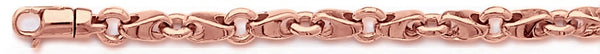 14k rose gold, 18k pink gold chain 6.1mm Mirror II Link Bracelet