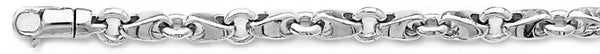 18k white gold chain, 14k white gold chain 6.1mm Mirror Link Bracelet