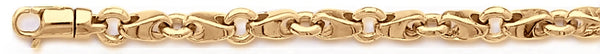 18k yellow gold chain, 14k yellow gold chain 6.1mm Mirror II Link Bracelet