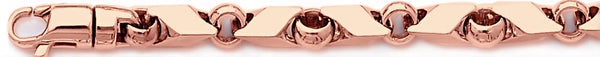 14k rose gold, 18k pink gold chain 7.1mm Mirror I Link Bracelet