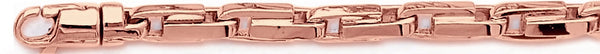 14k rose gold, 18k pink gold chain 6mm Offset Box Link Bracelet