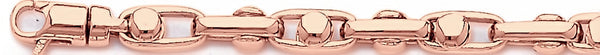 14k rose gold, 18k pink gold chain 6.4mm Fusion Link Bracelet