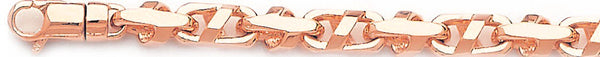14k rose gold, 18k pink gold chain 6.7mm Slanted Cross Link Bracelet