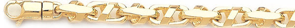 18k yellow gold chain, 14k yellow gold chain 6.7mm Slanted Cross Link Bracelet