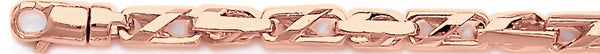 14k rose gold, 18k pink gold chain 5.6mm Slanted Cross Link Bracelet